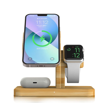 Bamboo 3-in-1 Wireless Charger Stand